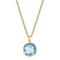Collier mit Quarz in Swiss Blue 13x13mm Silber 925/000 3 Milliemes vergoldet