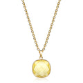 Collier mit Lemonquarz 13x13mm Silber 925/000 3 Milliemes vergoldet
