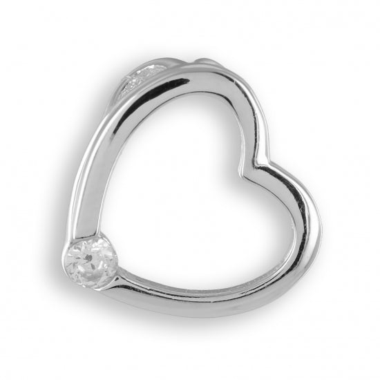 Anhänger Herz mit Zirkonia Echt Silber 925/000