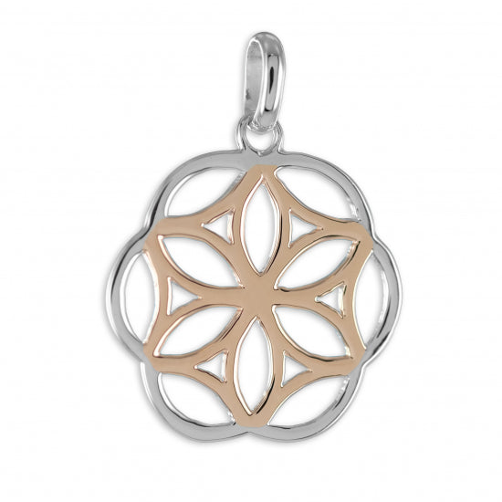 Anhänger Lebensblume Bicolor Silber 925/000