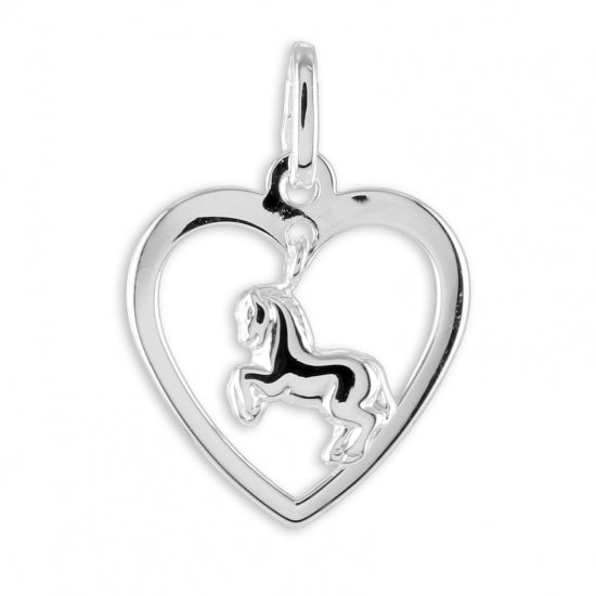 Anhänger Herz mit Pferd - Silber 925/000