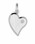 Gravurplatte Herz mit Zirkonia - Silber 925/000
