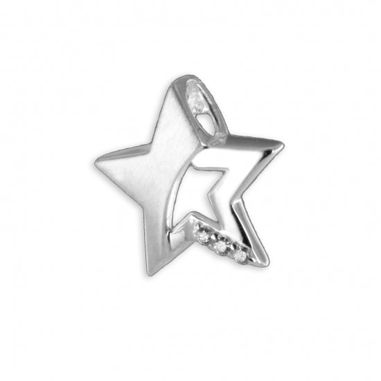 Anhänger Stern mit 3 Zirkonia - Silber 925/000