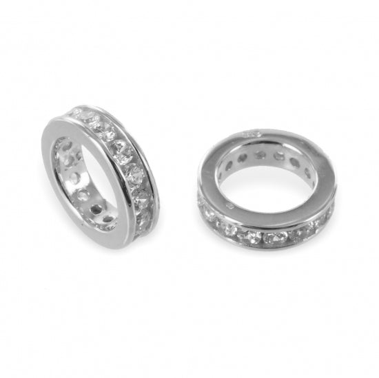 Anhänger Taufring mit 14 Zirkonia - Silber 925/000