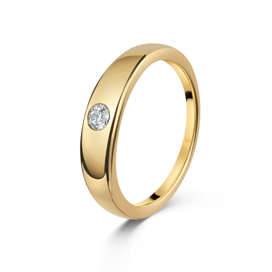 Anhänger Taufring mit Zirkonia weiß Silber 925/000 vergoldet