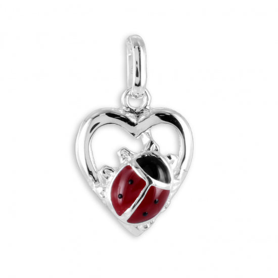 Anhänger Herz mit Marienkäfer - Silber 925/000