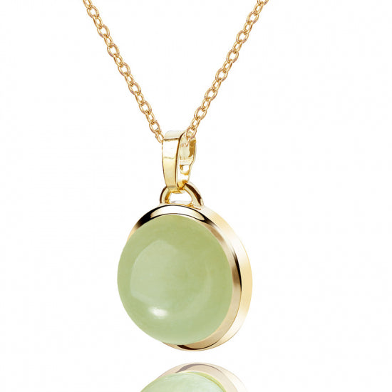 Collier mit Anhänger Aventurin grün Silber 925/000 10 Milliemes vergoldet
