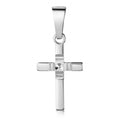 Anhänger Kreuz glanz/diamantiert 13mm Silber 925/000 rhodiniert