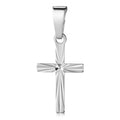Anhänger Kreuz glanz/diamantiert 13mm Silber 925/000 rhodiniert