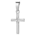 Anhänger Kreuz glanz/diamantiert 13mm Silber 925/000 rhodiniert