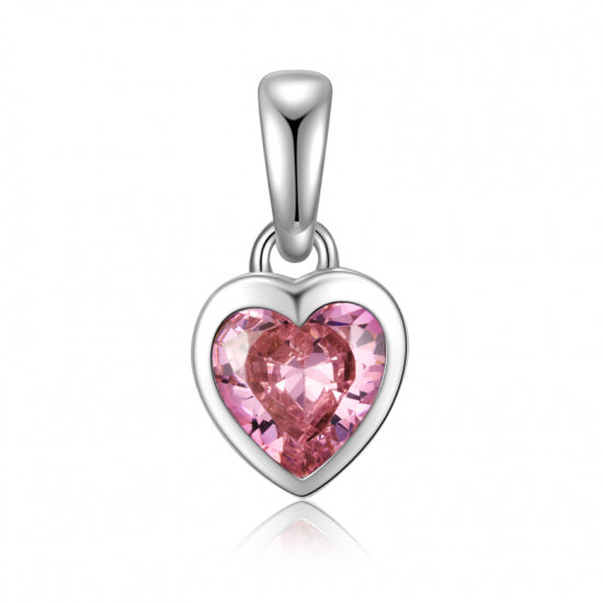 Anhänger Herz mit Zirkonia pink Silber 925/000