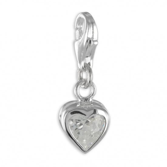 Charm Herz mit Zirkonia Silber 925/000