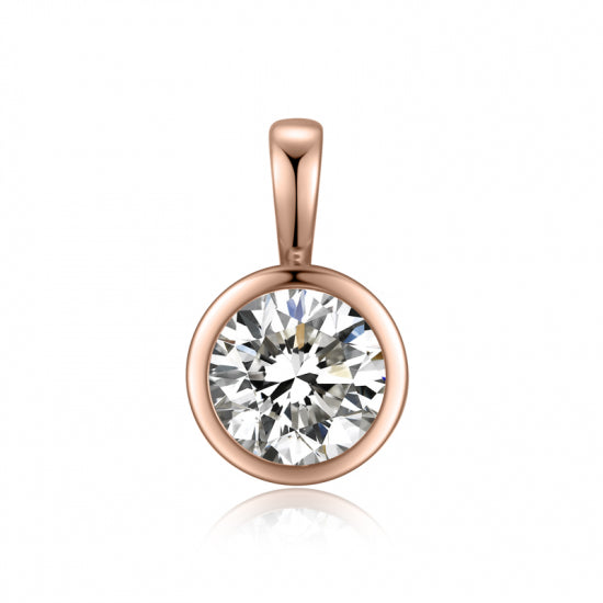 Anhänger mit Zirkonia Ø 5mm Silber 925/000 rosé vergoldet