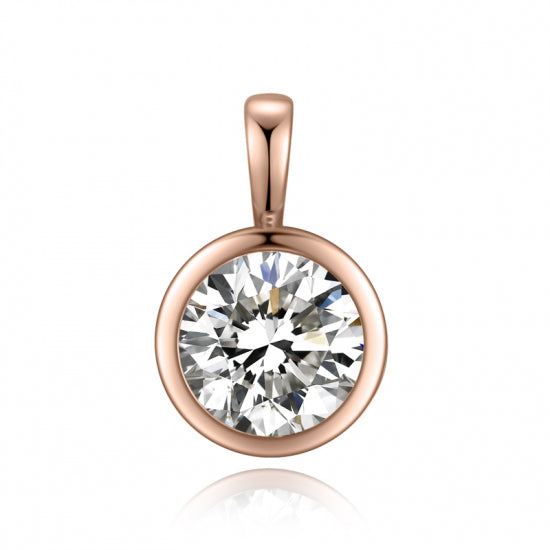 Anhänger mit Zirkonia Ø 7mm Silber 925/000 rosé vergoldet