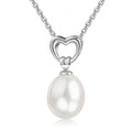 Collier mit Anhänger Herz/SW-Zuchtperle Silber 925/000