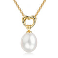 Collier mit Anhänger Herz/SW-Zuchtperle 10 Milliemes vergoldet Silber 925/000
