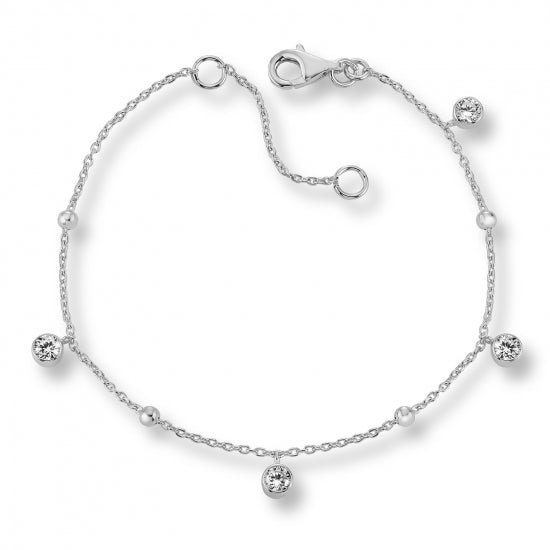 Armband mit Zirkonia/Kugeln Silber 925/000