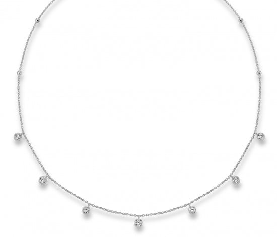 Collier mit Zirkonia/Kugeln Silber 925/000