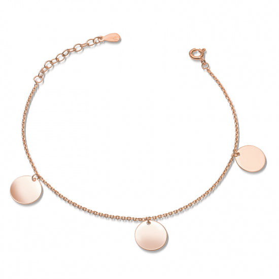 Armband mit 3 Plättchen 10mm Silber 925/000 rvg.