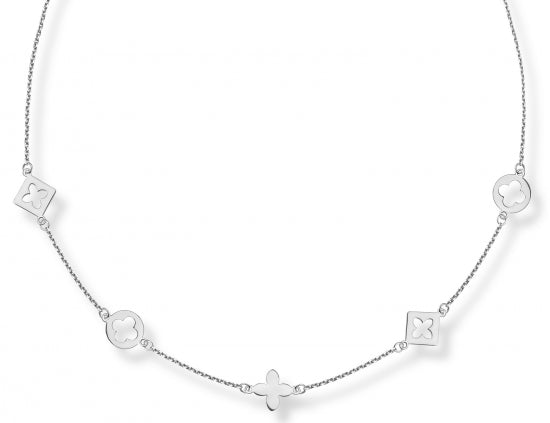 Collier mit 5 floralen Anhänger Silber 925/000