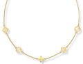 Collier mit 5 floralen Anhänger Silber 925/000 vergoldet