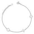 Armband mit 3 floralen Anhänger Silber 925/000