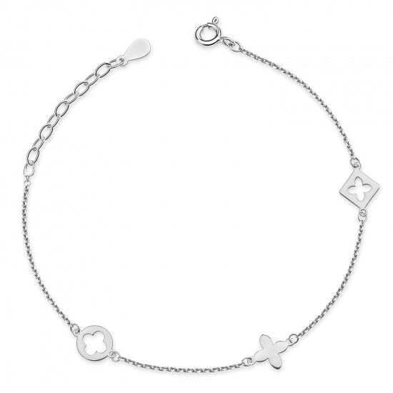 Armband mit 3 floralen Anhänger Silber 925/000