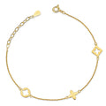 Armband mit 3 floralen Anhänger Silber 925/000 vergoldet