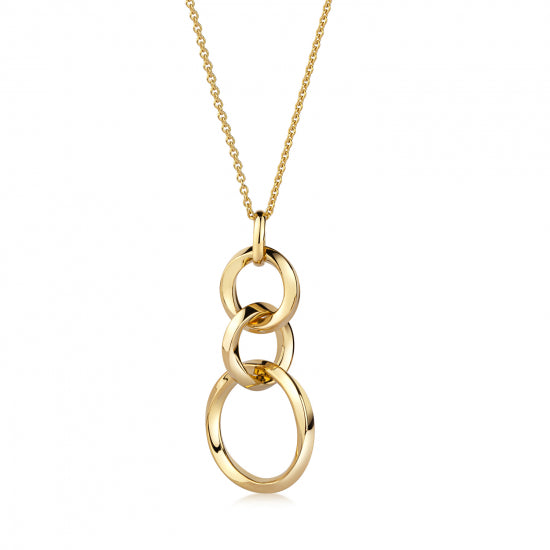 Collier 3 Ringe Silber 925/000 vergoldet
