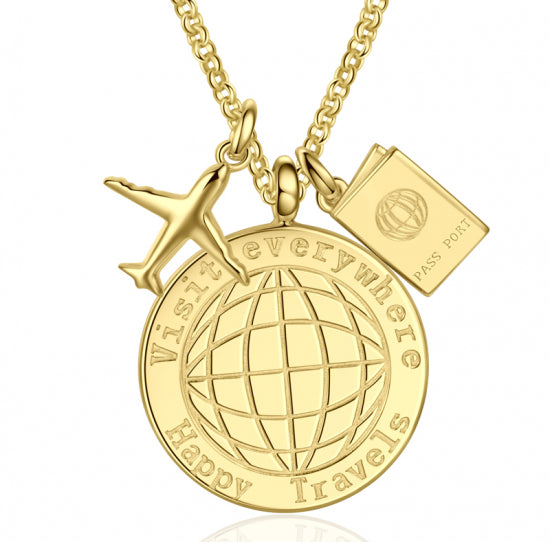 Collier Traveller mit 3 Anhänger Silber 925/000 vergoldet