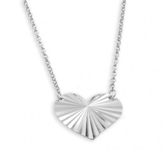 Collier mit Herz diamantiert 38+5cm Silber 925/000