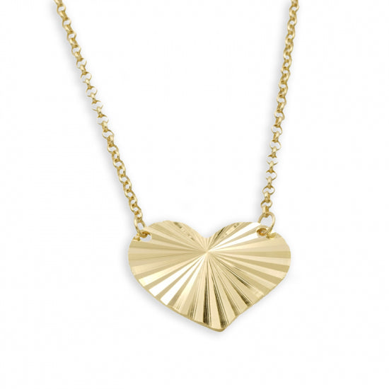 Collier mit Herz diamantiert 38+5cm Silber 925/000 vergoldet