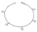 Armband mit 5 Anhänger und 16 Zirkonia Silber 925/000