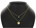 Collier 2-rhg. Herz/Zirkonia Silber 925/000 vergoldet