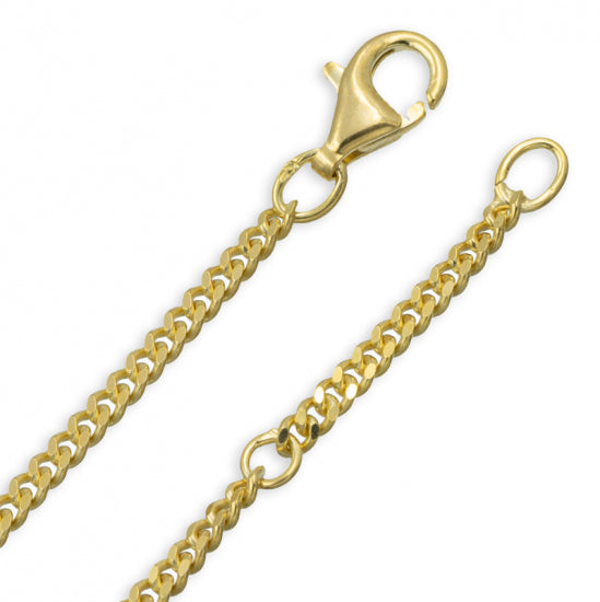 Panzer-Fußkette 2.1mm breit Silber 925/000 vg.