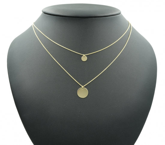 Collier 2-rhg. mit 2 Gravurplatten Silber 925/000 vg.