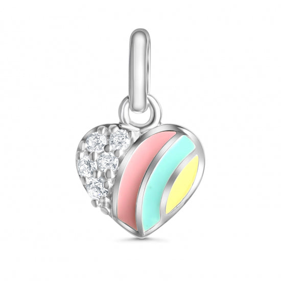 Anhänger Herz Lack mit 5 Zirkonia Silber 925/000 rhodiniert