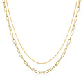 Collier in Layer-Optik Anker/Anker weit 40+5cm Silber 925/000 vergoldet