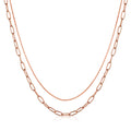Collier in Layer-Optik Anker/Anker weit 40+5cm Silber 925/000 rosé vergoldet
