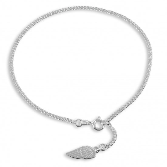 Fußkette mit Flügelanhänger Echt Silber 925/000