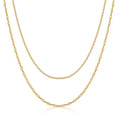 Collier in Layer-Optik Singapur/Kugelkette 40+5cm Silber 925/000 vergoldet