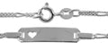 ID-Figaroarmband mit Herz - Silber 925/000