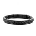 Frank 1967 Armband Echt Leder schwarz 9mm breit Edelstahl