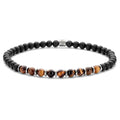 Frank 1967 Armband Achat / Tigerauge 4mm breit Edelstahl IPS