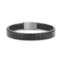 Frank 1967 Armband Echt Leder schwarz 10mm breit Edelstahl
