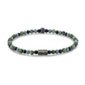 Frank 1967 Armband grüner Achat, Hämatit und schwarzer Achat 4mm breit Edelstahl