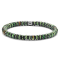 Frank 1967 Armband Hämatit/grüne Steinscheiben 5mm breit Edelstahl