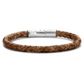 Frank 1967 Armband Echt Leder hellbraun 6mm breit Edelstahl