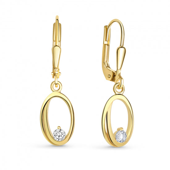 Ohrhänger mit Zirkonia Silber 925/000 vergoldet