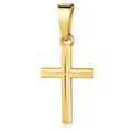Anhänger Kreuz seidenmatt/diamantiert 13mm Silber 925/000 vergoldet